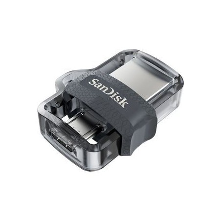 SanDisk Ultra Dual 64GB USB 3.0 / micro USB USB stick Sort Sølv